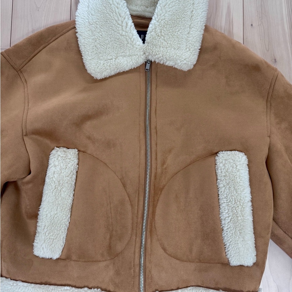 Gap faux suede Sherpa trim jacket